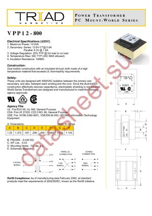 VPP12-800 datasheet  